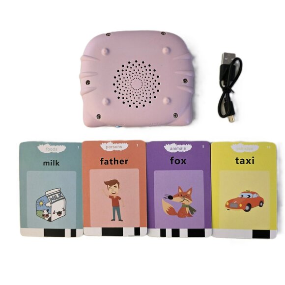 Talking Flash Cards Learning Educational Word Game Montessori Kids Toddlers NEW - Picture 2 of 8